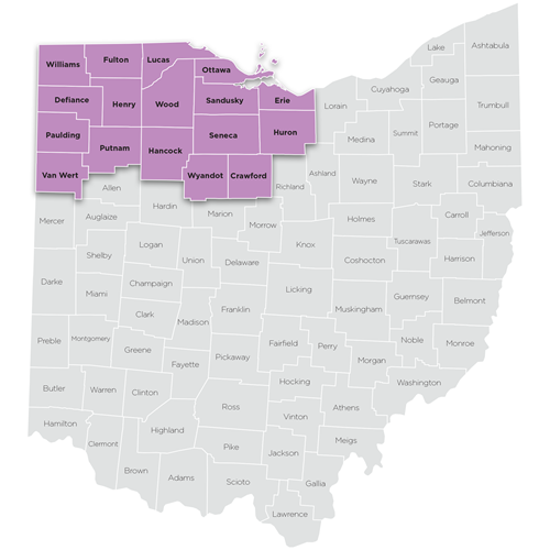 Map of Northwestern region of Ohio Help Me Grow